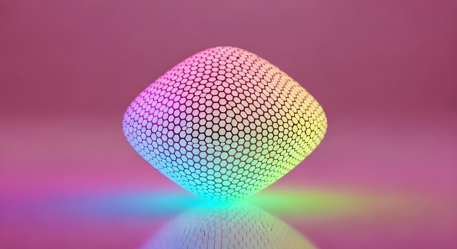 AI-Generated Image of a Hexagonal Rhombus with a Rainbow Gradient