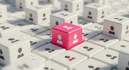 Stand out from the crowd finding your unique person in a sea of people icons