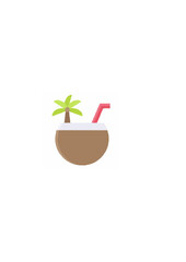 Coconut juice icon summer vacation related.ai
