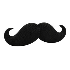 A classic black curly mustache prop, ideal for costume parties, theatrical performances, or adding a touch of humor and disguise.