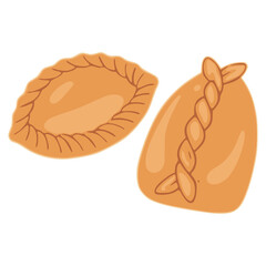 Pirukad Estonian pastry flat color vector illustration template design