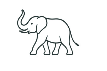Elegant elephant line art illustration for wildlife conservation projects and zoo branding, perfect for logos, educational materials, or minimalist designs