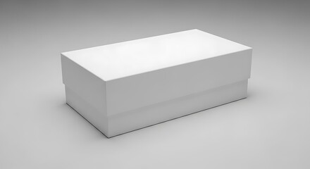 White Rectangular Box on Plain Background.
