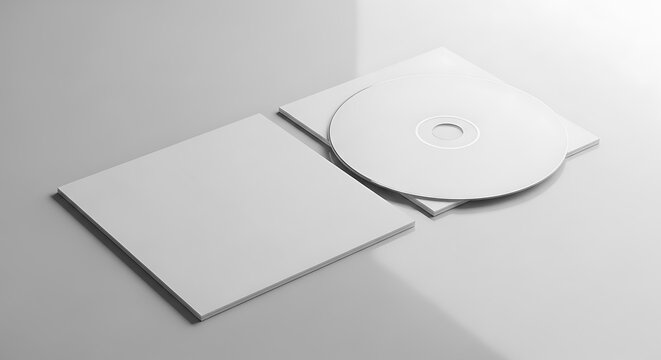 Blank CD Case and Disc Mockup.