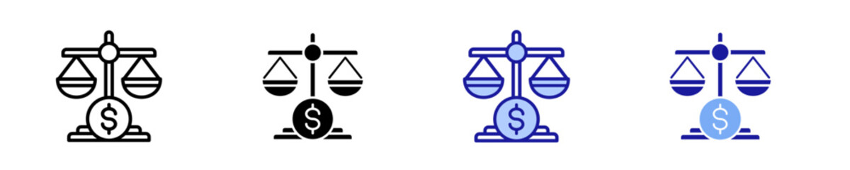 Budget  Icon Set Multiple Style Collection