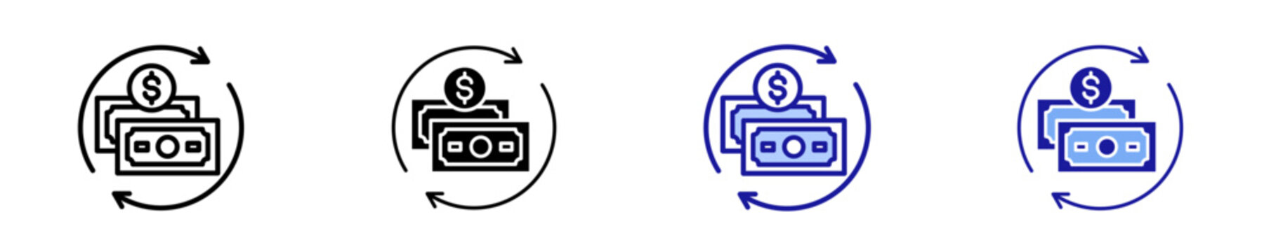 Cash Flow  Icon Set Multiple Style Collection