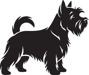 Black silhouette of a West Highland White Terrier dog