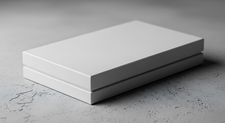 White Box Mockup on Gray Background.