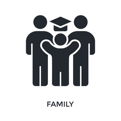 Family Icon Glyph Style. Vector Illustration For Graphic Design