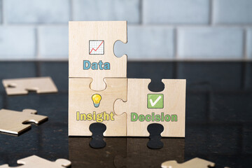 Data Insight Decision, Analytics Training Orientation Strategy Puzzle Symbolism