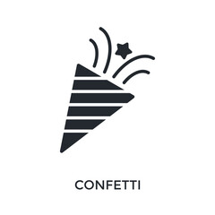 Confetti Icon Glyph Style. Vector Illustration For Graphic Design