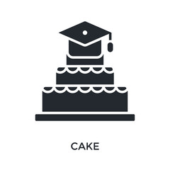 Cake Icon Glyph Style. Vector Illustration For Graphic Design