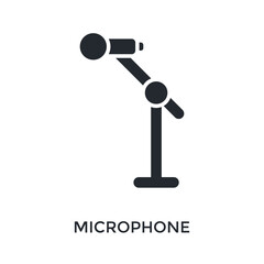 Microphone Icon Glyph Style. Vector Illustration For Graphic Design