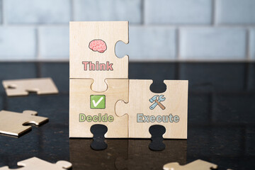 Think Decide Execute, Strategy Action Training Orientation Puzzle Symbolism