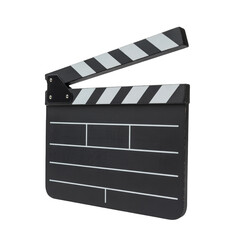 Fototapeta premium Classic Film Slate Board with Black and White Stripes for Video Production | Movie Clapperboard Illustration for Media and Film Projects | Cinematic Slate Board with Text Space for Creative Stock Use