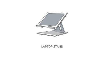 Modern Laptop Stand Simple Vector Illustration