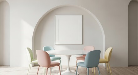 Contemporary living room with archway and comfortable seating