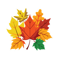 Naklejka premium Vibrant autumn maple leaves in a cluster