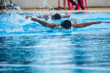 Youth Swimming Competitions Swimming breaststroke,Butterfly stroke in Thailand