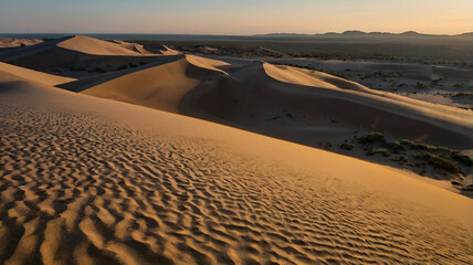 Sand dunes in desert