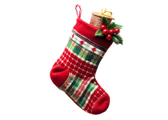 Christmas stocking isolated on transparent background