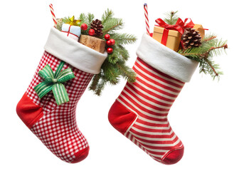 Christmas stocking isolated on transparent background