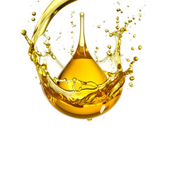 Golden honey drips from a spoon, creating a thick, yellow splash on a white background