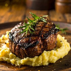 Grilled steak with mashed potatoes (2)