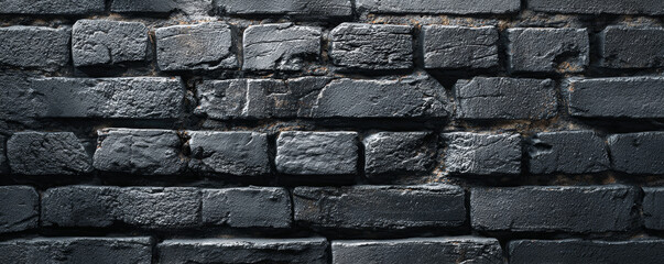 Naklejka premium Dark brick wall texture rough old grunge background pattern masonry