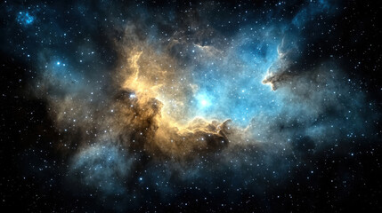 Fototapeta premium Glowing nebula cloud with vibrant colors and starry background creates mesmerizing cosmic scene
