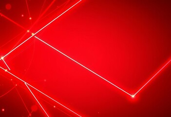 Abstract red geometric shapes, glowing lines, futuristic digital technology background,  tech,  science