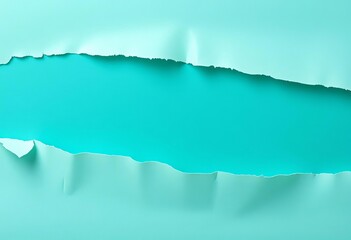 Torn teal green paper, wrinkled edges, isolated, scrapbooking element, isolated, isolated element