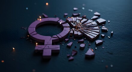 Female symbol shattered glass