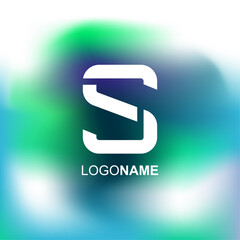 Logo letters. S. Icon. Typography. Symbol. Green background