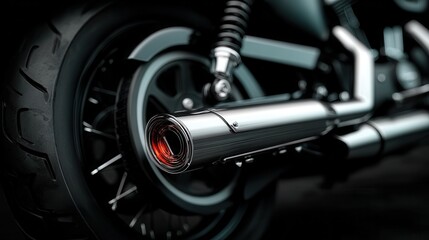 close-up of motorcycle exhaust system
