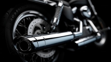 close-up of motorcycle exhaust system