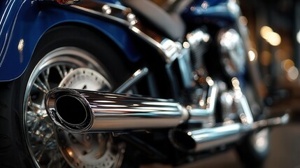 Obraz premium close-up of motorcycle exhaust system