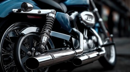 close-up of motorcycle exhaust system