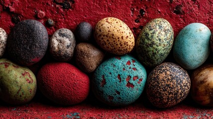 Obraz premium colorful pebbles on plain background