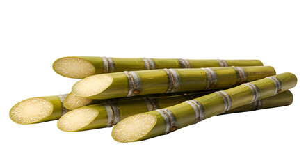 Freshly Cut Sugarcane Stalks Revealing Their Sweet, Fibrous Interior