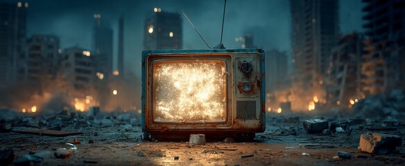 Rusty TV in a War-Torn City