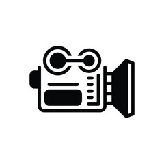 Black solid icon for video