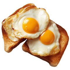 Fried Eggs and Toast, isolated