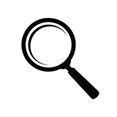Simple black outline magnifying glass icon on white background