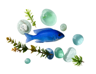 Vibrant Blue Fish with Fantasy Ocean Glow