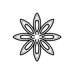 Abstract star shaped flower outline design