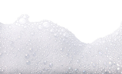 Soap foam or shampoo Soap foam texture or shampoo surface with bubble isolated with clipping path on background.