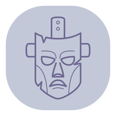 Line art design of Halloween mask, perfect for festival themes, parties, or decorations, capturing spirit of festive Halloween celebrations