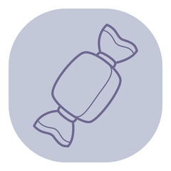 Simple line drawing of candy, perfect for Halloween festivities. Halloween celebration and parties concept