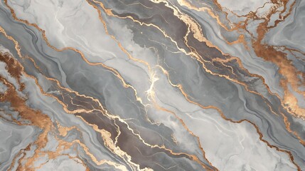 elegant marble texture with golden veins flowing through gray